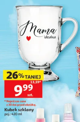 Kubek szklany 420ml promocja w Auchan