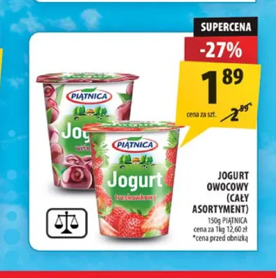 Jogurt owocowy wiśniowy Piątnica promocja w Arhelan