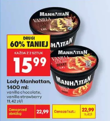 Lody Manhattan vanilla chocolate promocja w Biedronka
