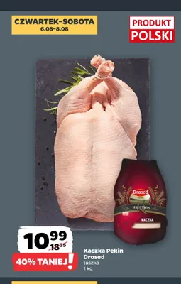 Kaczka Pekin Drosed tuszka promocja w Netto