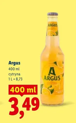 Piwo Argus cytryna promocja w Lidl
