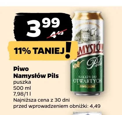 Piwo Namysłów Pils promocja w Netto