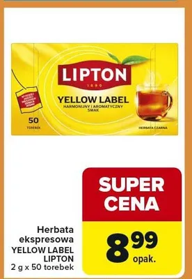 Herbata ekspresowa Yellow Label promocja w Carrefour Express