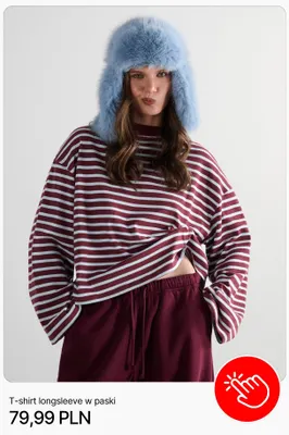 T-shirt longsleeve w paski Cropp promocja w Cropp