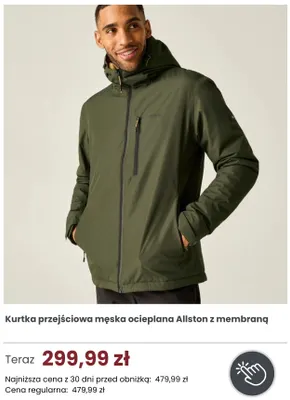 Kurtka przejściowa męska ocieplana Allston z membraną Regatta promocja w Regatta