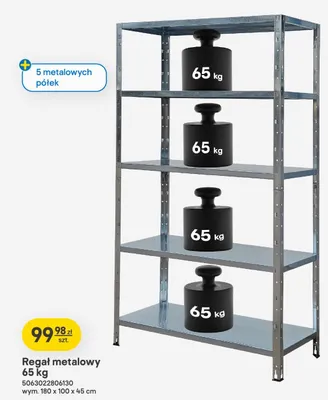 Regał metalowy 65 kg promocja w Castorama