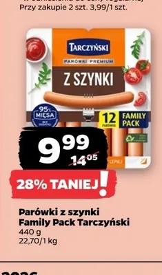 Parówki z szynki Family Pack Tarczyński promocja w Netto