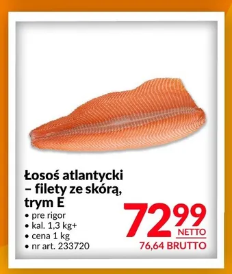 Łosoś atlantycki filety ze skórą trym E Mowi promocja w Makro