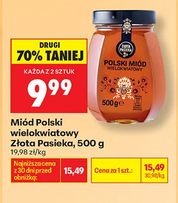 Miód wielokwiatowy Złota Pasieka promocja w Biedronka