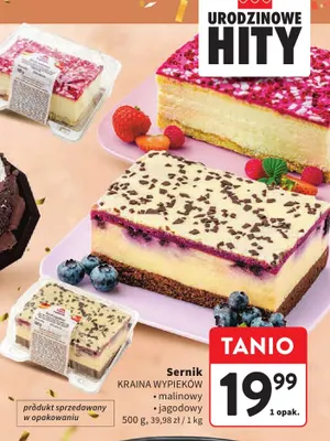 Sernik malinowy Kraina Wypieków promocja w Intermarche