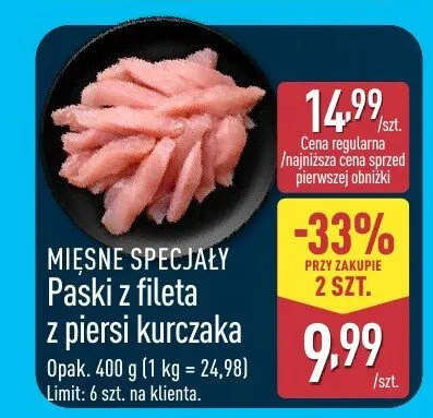 Paski z fileta z piersi kurczaka promocja w Aldi