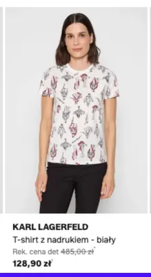 T-shirt z nadrukiem Karl Lagerfeld biały promocja w Lounge by Zalando