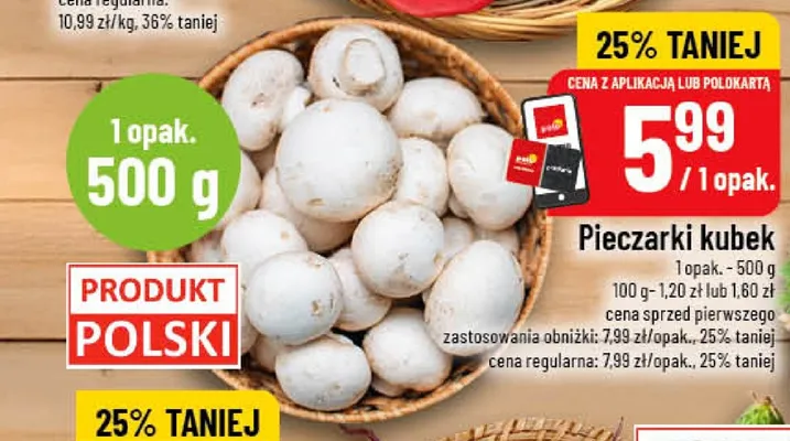 Pieczarki kubek promocja w POLOmarket