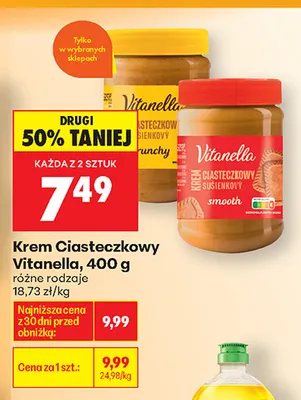 Krem ciasteczkowy crunchy Vitanella promocja w Biedronka