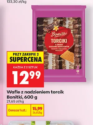Wafle z nadzieniem torcik Bonitki promocja w Biedronka