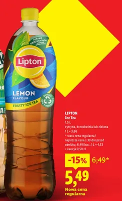 Napój herbaciany Lipton Ice Tea cytryna promocja w Lidl