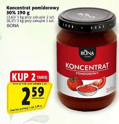 Koncentrat pomidorowy 30% promocja w Prim Market