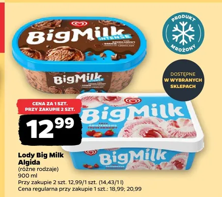 Lody Big Milk Intense czekoladowe promocja w Netto