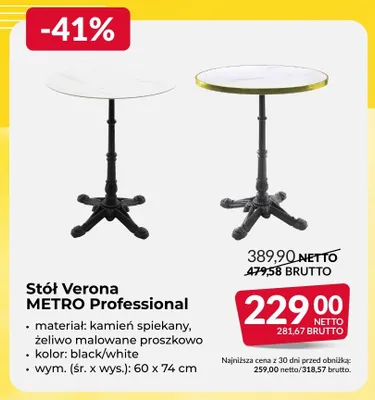 Stół Verona METRO Professional promocja w Makro