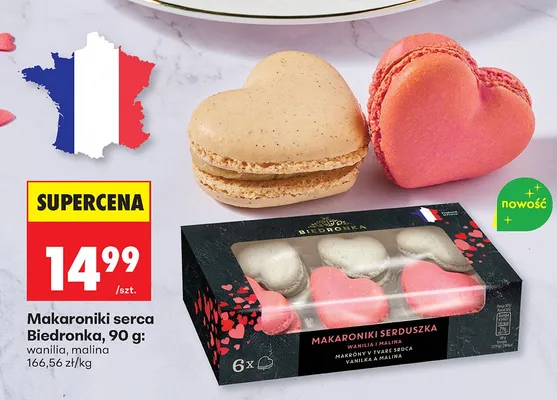 Makaroniki serca wanilia promocja w Biedronka