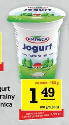 Jogurt naturalny Piątnica promocja w Gram Market