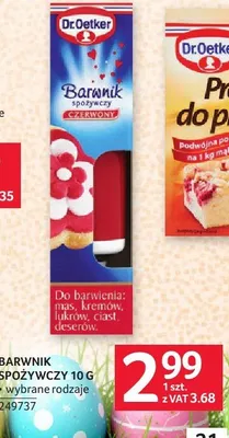 Barwnik spożywczy Dr. Oetker 10 g promocja w Selgros
