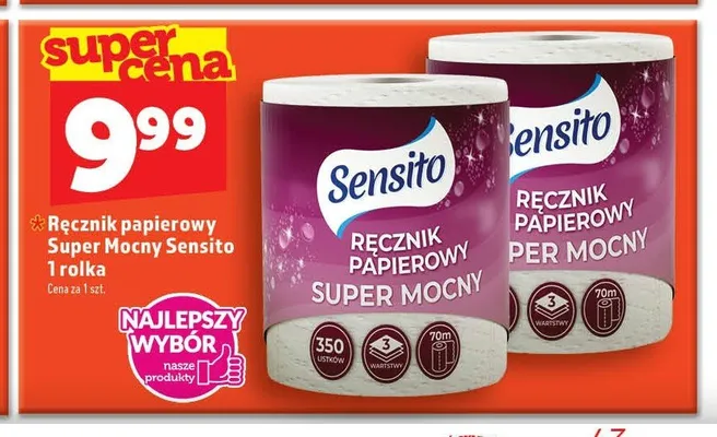 Ręcznik papierowy Sensito Super Mocny promocja w TOPAZ
