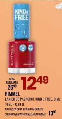 Lakier do paznokci Kind & Free Rimmel promocja w Drogerie Natura