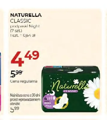 Podpaski Classic Night Naturella promocja w Drogerie Jawa