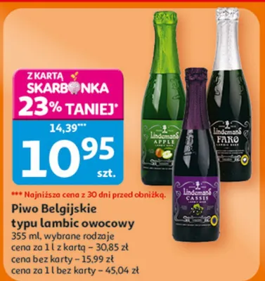 Piwo Belgijskie typu lambic owocowy 355 ml promocja w Auchan