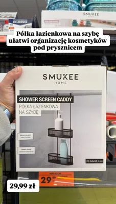 Półka łazienkowa na szybę Smukee Home Shower Screen Caddy promocja w Biedronka