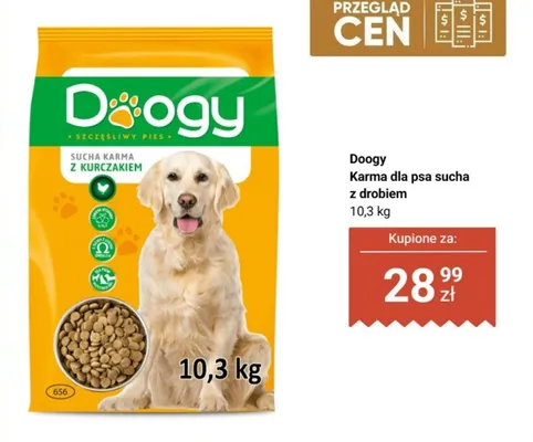 Karma dla psa sucha z drobiem Doogy promocja w Dino