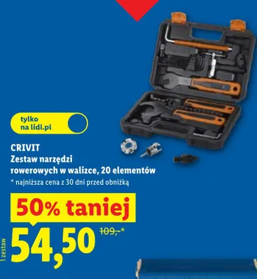 Zestaw narzędzi rowerowych w walizce Crivit promocja w Lidl