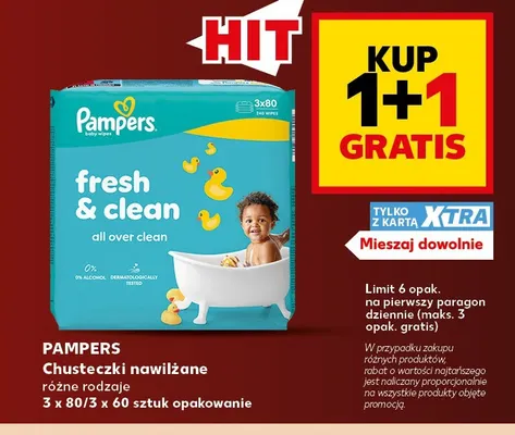 Chusteczki nawilżane 3-pak Pampers promocja w Kaufland