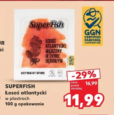 Łosoś atlantycki w plastrach SuperFish promocja w Kaufland