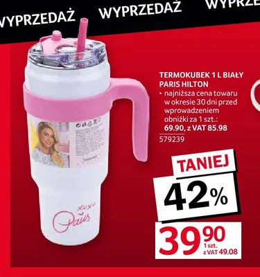 Termokubek 1 l biały Paris Hilton promocja w Selgros