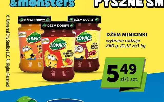 Dżem brzoskwiniowy Łowicz Minionki promocja w Euro Sklep