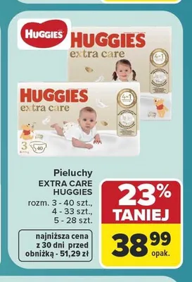 Pieluchy Huggies Extra Care rozmiar 5 promocja w Carrefour