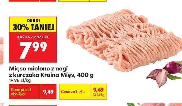 Mięso mielone z nogi z kurczaka Kraina Mięs promocja w Biedronka