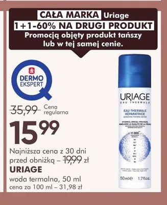Woda termalna Uriage promocja w Super-Pharm