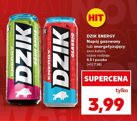 Napój energetyczny Dzik Energy Sour Apple promocja w Kaufland