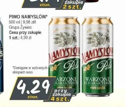 Piwo Namysłów Pils promocja w Słoneczko
