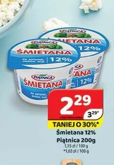 Śmietana Piątnica 12% promocja w Delfin