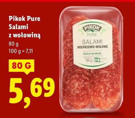 Salami Pikok Pure Salami z wołowiną promocja w Lidl
