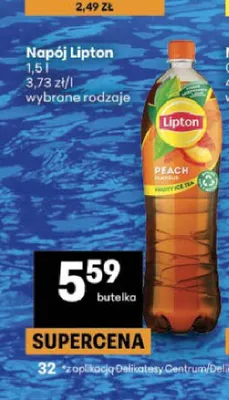 Napój Lipton Peach promocja w Delikatesy Centrum