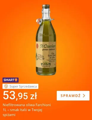 Oliwa z oliwek niefiltrowana Farchioni Il Casolare promocja w Allegro