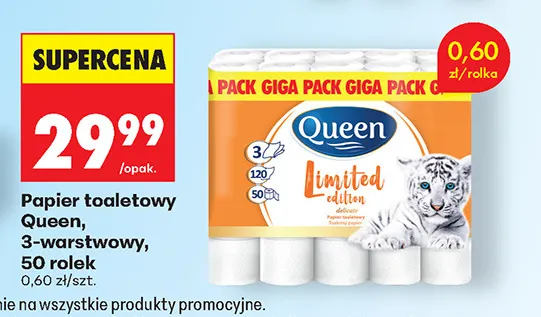 Papier toaletowy 3-warstwowy Queen Limited Edition 50-pak promocja w Biedronka