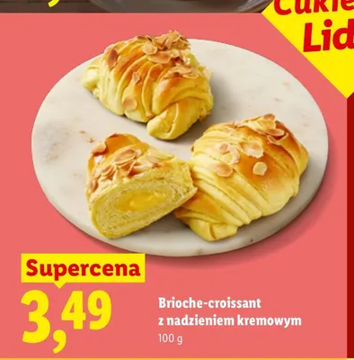 Brioche-croissant z nadzieniem kremowym Cukiernia Lidla promocja w Lidl