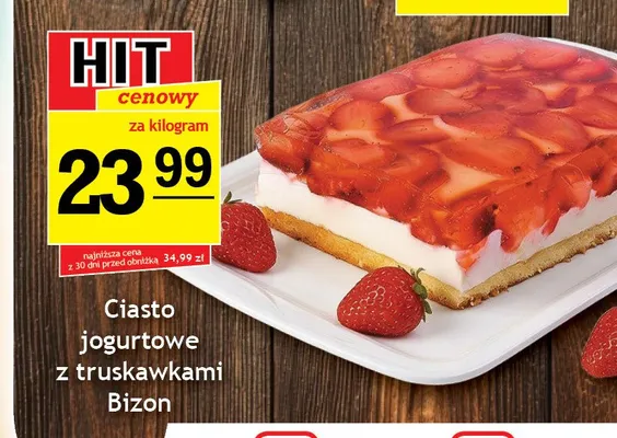 Ciasto jogurtowe z truskawkami Bizon promocja w Gram Market