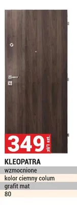 Drzwi KLEOPATRA wzmocnione kolor ciemny colum grafit mat 80 promocja w Merkury Market